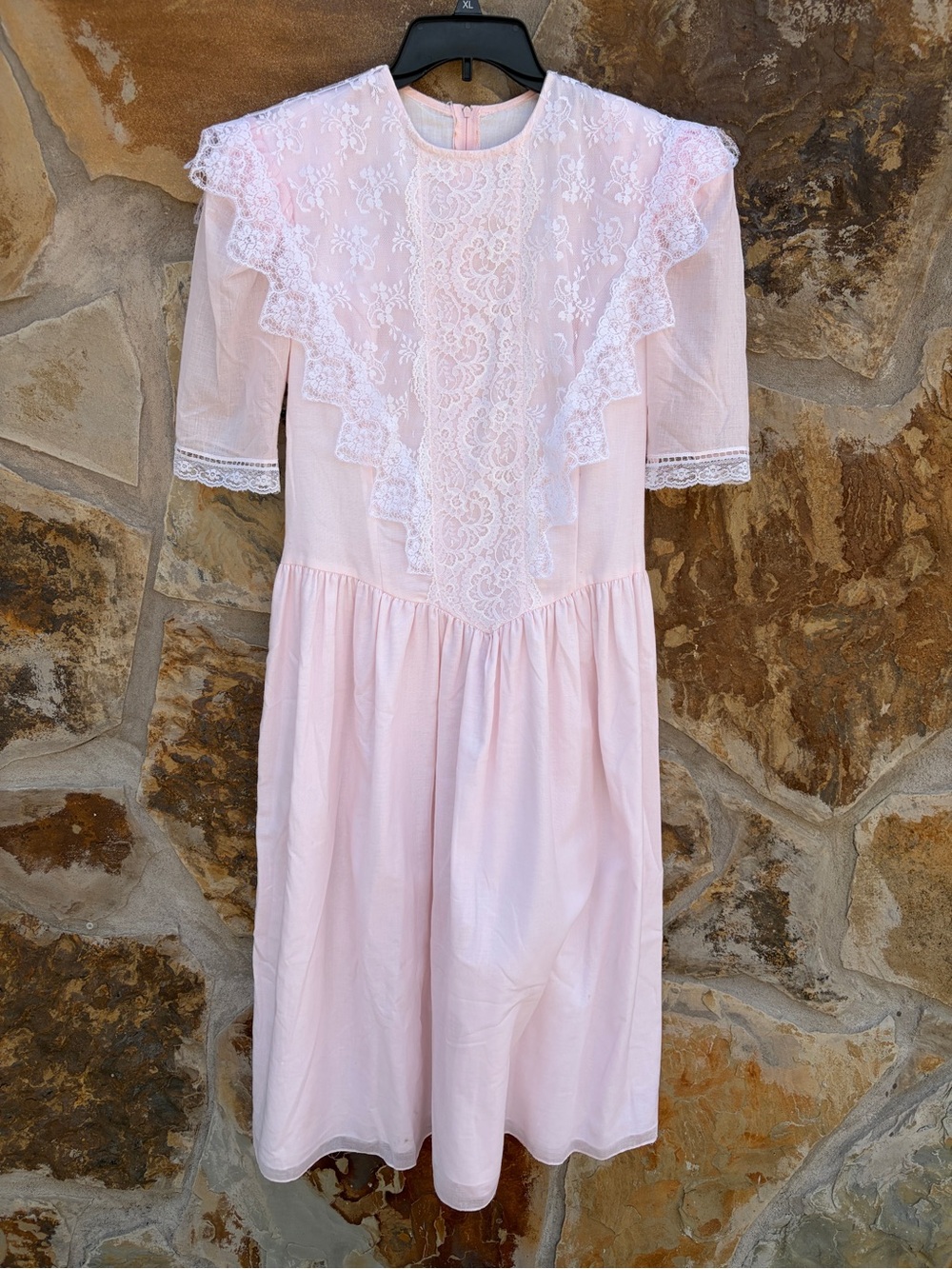 Jessica Mcclintock Gunne Sax Lace Midi Dress Prairie Cottagecore Feminine 80s